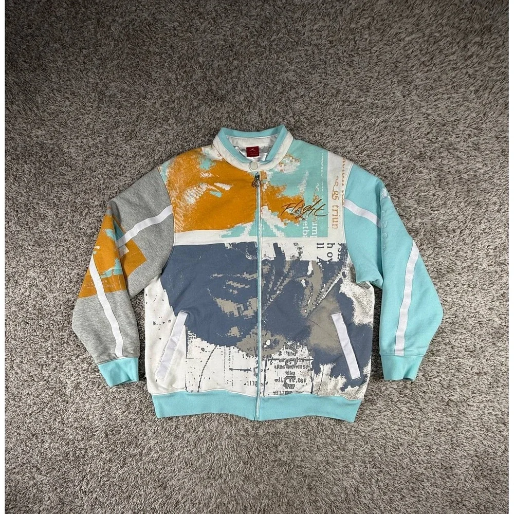Air Jordan Multi TT Men's XXL Full Zip Track Jacket Graphic 285933-100 Heavy